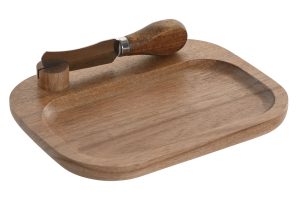 Alternative view of Plateau en acacia et son petit couteau