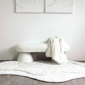 Banc boucle naturel L117 P42 H37,5cm