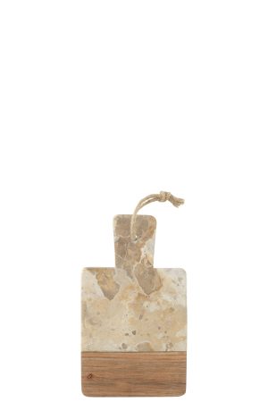 Alternative view of Plateau/planche Rectangle Marbre Beige/Naturel 27x15x1,5