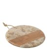 Plateau  Rond Marbre Beige/Naturel 26,5cmx1,5