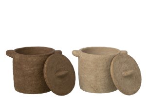 Pot  Ciment marron L