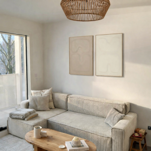 TABLEAU TOILE  50X4,5X70 ABSTRAIT 3D crème