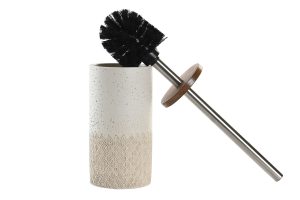 SUPPORT BROSSES WC RÉSINE BAMBOU 9X9X38 BEIGE
