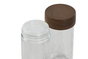 Alternative view of SUPPORT ÉPICES SET 6 ACACIA VERRE 17X12X10,5 90ML