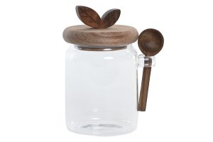 POT VERRE ACACIA 11X9X15,5 600ML CUILL RE