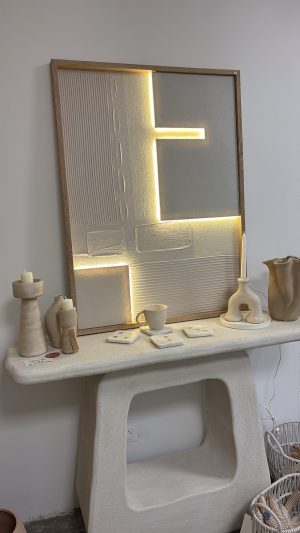 Alternative view of TABLEAU LED MDF beige 75X3,8X100  3D