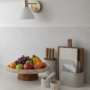 PLATEAU MARBRE BEIGE NATUREL(30,5x30,5x6,75cm)