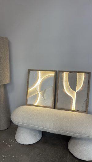 Alternative view of TABLEAU LED MDF blanc 40X3,8X50  3D