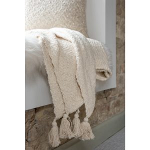 Plaid 100% Cotton crème 130x170