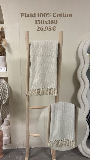 Alternative view of Plaid 100% Cotton beige