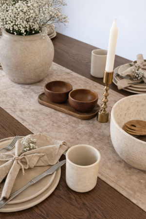 Lot de 2 bols avec plateau en acacia