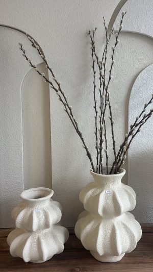 Vase écru en céramique  grand