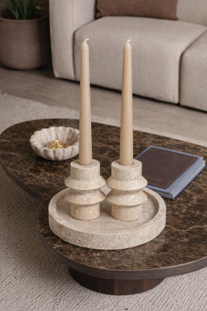 Bougeoir en travertin