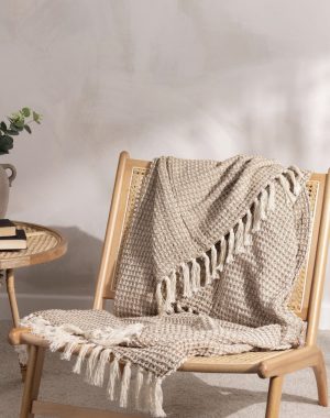 Alternative view of Plaid 100% Cotton Marron/beige