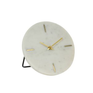 Alternative view of Horloge en marbre blanc