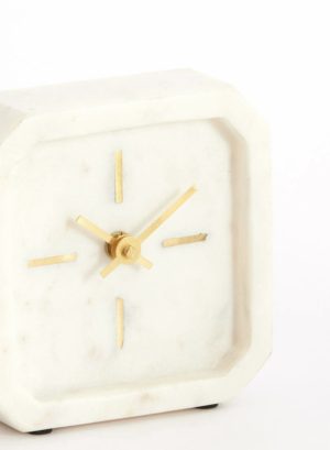 Alternative view of Horloge en marbre blanc