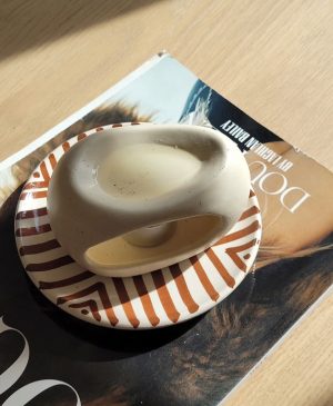 Alternative view of Brûleur en céramique beige moucheté