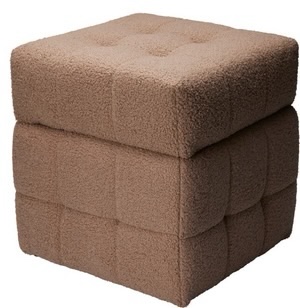 Pouf de rangement marron