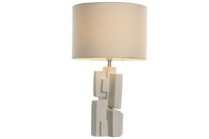 Alternative view of LAMPE DE TABLE GRÈS POLYESTER 38X38X66 ABSTRAIT