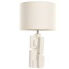 LAMPE DE TABLE GRÈS POLYESTER 38X38X66 ABSTRAIT
