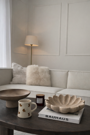 Coupelle beige en resine