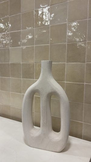 Vase en bois blanc 22x38x5,5 cm