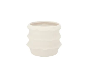 Pot structuré blanc 8×8×7 cm