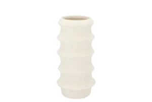 Alternative view of Vase structuré blanc 14×14×28 cm