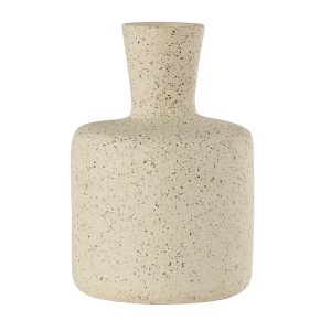 Vase en terre cuite ivoire forme bouteille ¯16x24 cm,