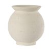 Vase en terre cuite blanc bord ÈvasÈ ¯17x18,5 cm