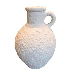 Jarre en cÈramique blanche 1 anse ¯14,5x20,5 cm