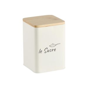 boite sucre "Le sucre" mÈtal blanc