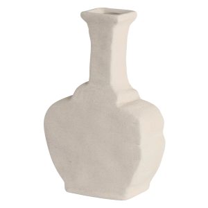Vase en grËs blanc15x23,5x7 cm,