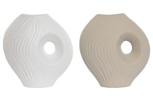 Alternative view of VASE GRÈS 33X15X34 beige
