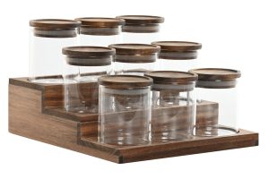 Alternative view of SUPPORT ÉPICES SET 9 VERRE 24X25,6X16 210ML