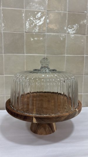Cloche verre et acacia d30xh20