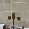 Set en acacia et verre