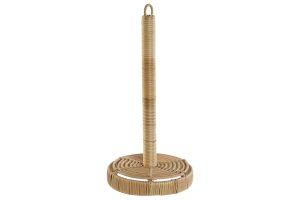 PORTE ROULEAU PAPIER TOILETTE ROTIN FER 15X15X32