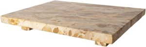 Planche à découper en marbre beige, 23 × 31 cm