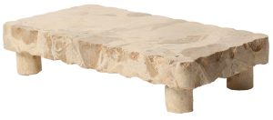 Planche à découper en marbre beige, 30 × 15 × 6 cm