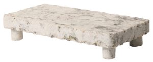 Planche à découper en marbre blanc, 30 × 15 × 6 cm