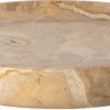 Saladier rond de service en marbre beige, Ø30 × 4 cm