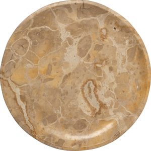 Alternative view of Saladier rond de service en marbre beige, Ø30 × 4 cm