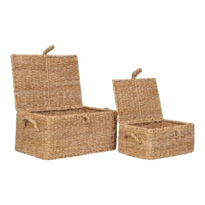 Alternative view of Paniers, herbes marines/métal, naturels lot de 2