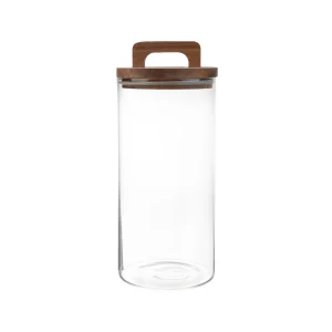 Conteneur grand avec poignée en acacia | 1,2 l