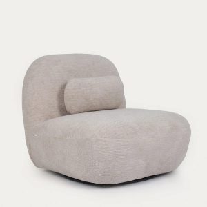 Fauteuil pivotant beige 83x87x75