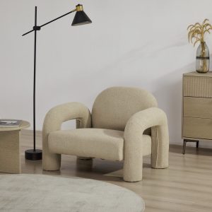 Fauteuil beige sedia 95x88x70