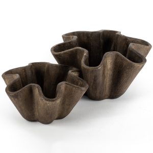Grande coupelle ciment marron 28x14,5cm