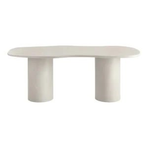 Table à manger, aspect ciment, beige  96x200x76 cm – Image 4