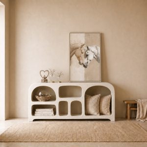 Commode bois/ béton ciré 150x38x80cm